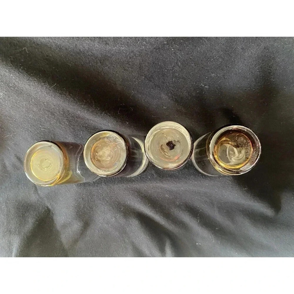 Lot of 4 Mexico Glass Tumblers Clear Amber Gold Purple Hand Made Glasses - Picture 3 of 15